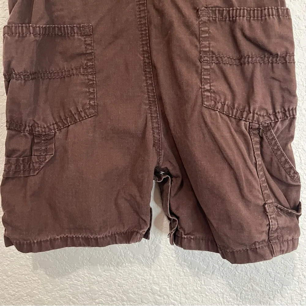 OshKosh B'Gosh Vestbak Short Overall Shortalls Brown Animal Toddler Size 18M
